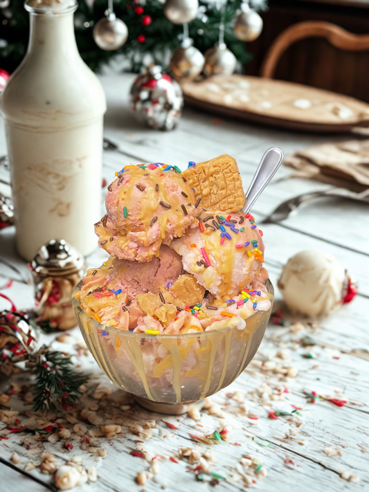 3 Scoop Ice Cream Bowl with Spoon